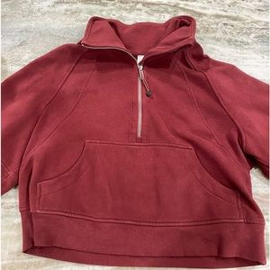 Scuba Oversized Half-Zip Hoodie ❤️Dark red❤️ xs/s